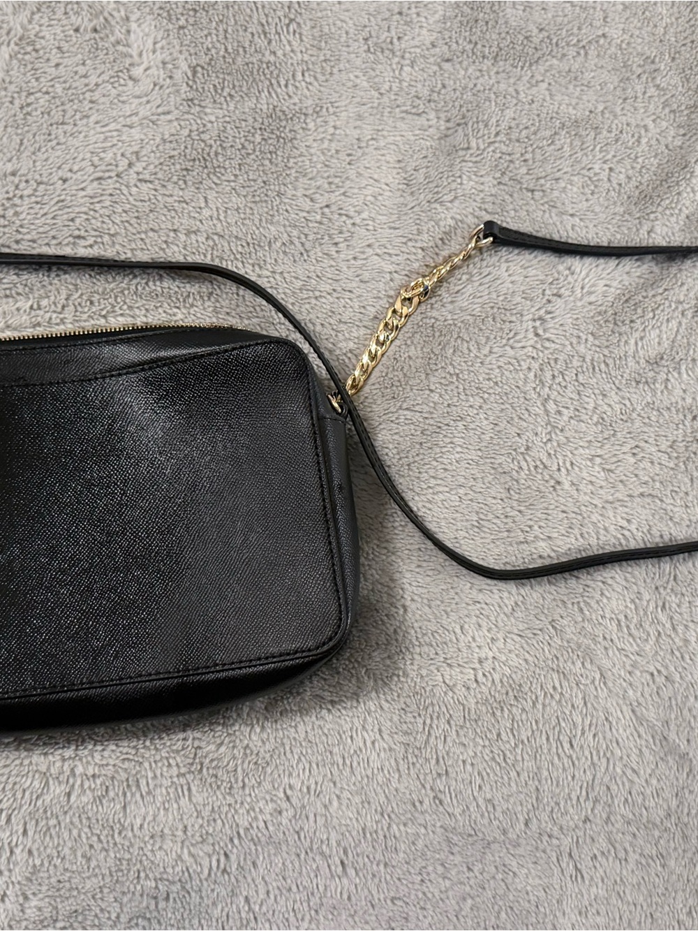 Michael Kors Black Saffiano Leather Crossbody Bag | Gold Hardware - Picture 7 of 7